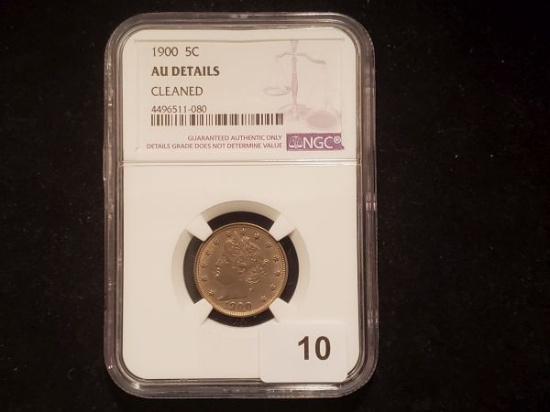 NGC 1900 Liberty "V" Nickel in About Uncirculated-details