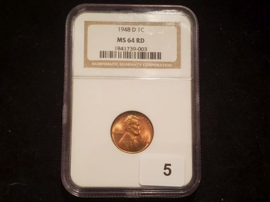 NGC 1948-D Wheat Cent in MS-64 RED