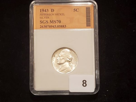 SGS 1943-D Silver War Nickel MS-70