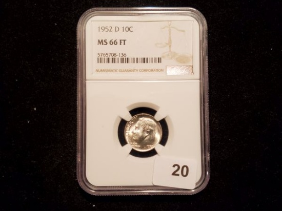 NGC 1952-D Roosevelt Dime in MS-66 Full Torch