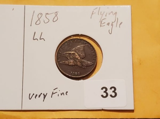 A nice 1858 Large Letters Flying Eagle Cent in Very Fine