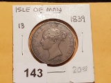 Isle of Man 1839 in VF-XF condition