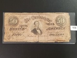 Old Fifty Dollar Confederate Note