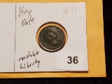 KEY DATE! 1871 Indian Cent