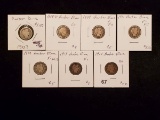 Group of 7 Barber Dimes