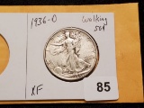Better Grade 1936-D Walking Liberty Half Dollar in Extra Fine