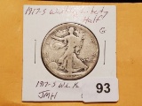 Semi-Key Date 1917-S Walking Liberty Half Dollar