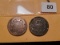 1869 and 1864 Two Cent pieces