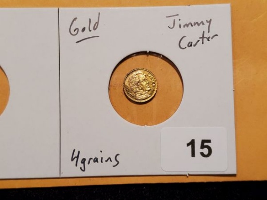 GOLD! Tiny little Jimmy Carter Gold coin