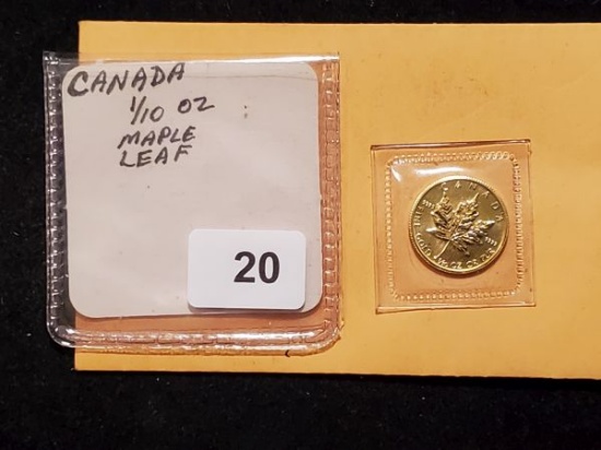 GOLD! Canada 1985 1/10 Maple Leaf