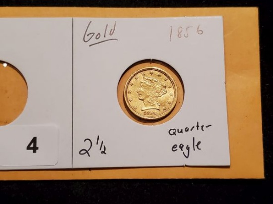 GOLD! 1856 Liberty Head $2.5 Dollar Gold Quarter Eagle