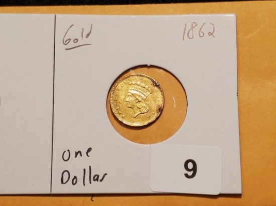 GOLD! 1862 Gold Type 3 Dollar