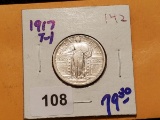 Another nice 1917 Type 1 Standing Liberty Quarter