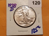 ***KEY DATE*** 1938-D Walking Liberty Half Dollar