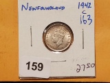 1942 Newfoundland silver 10 cents