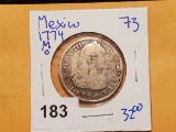 Mexico-Spanish Colonies 1774 two reales silver