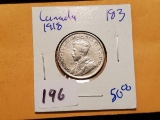 Silver Canada 1918 25 cents