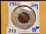 1920 Encased Wheat Cent