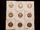 9 PROOF QUARTERS FROM 1969-S TO 2004-S