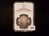 NGC 1889 Morgan Dollar in MS-63