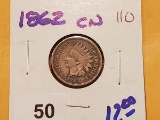 1862 Copper-Nickel Indian Cent