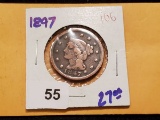 1847 Braided Hair Large Cent