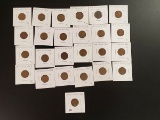 Group of 25 Early and Teen Wheat Cents