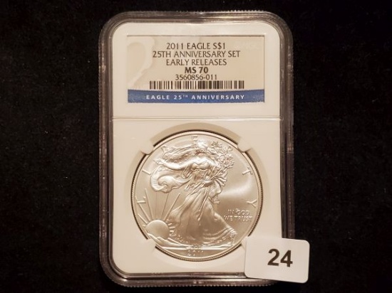 NGC 2011 American Silver Eagle Mint State 70!!