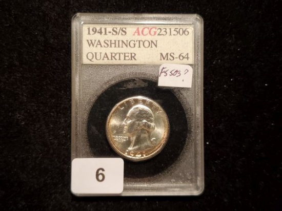 ACG 1941-S/S Washington Quarter in MS-64