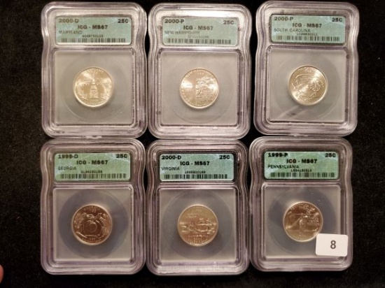 Six more high grade ICG graded Statehood Quarters