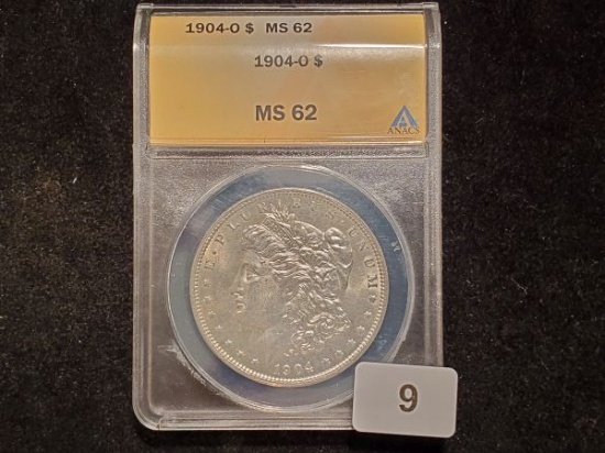 Better Date ANACS 1904-O Morgan Dollar in MS-62