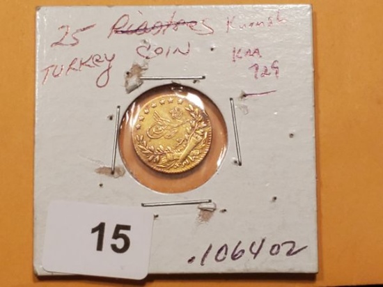 GOLD! Ottoman Empire Turkey 25 kurus