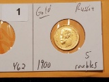 GOLD! Earlier 1900 Russia 5 Roubles