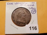 Tough 1791 Half-Penny Conder Token in Excellent condition