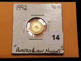 GOLD! Gorgeous 1992 Australia Five Dollar Proof Nugget