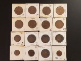 Sixteen Canadian and British Pennies and cents