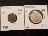 Two nice Latvian coins