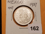 1937 Choice BU Mexico silver 50 centavos