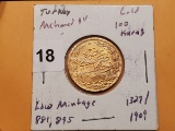 GOLD! Ottoman Empire Turkey 100 kurus