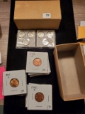 Mini-Stock box with Thirty Brilliant Uncirculated Red or red-ish Wheat cents