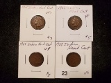 Four nicer Indian cents