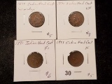 Four more nice Indian cents