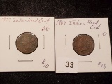 1864 and 1873 Indian cents