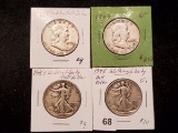 Two Walkers and Two Franklin Half Dollars