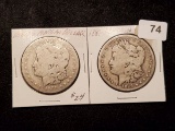 1886-O and 1889-O Morgan Dollars