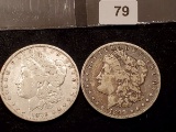 1879 and 1899-O Morgan Dollar