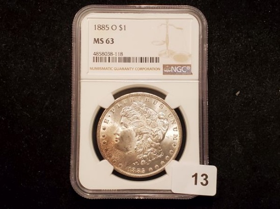 NGC 1885-O Morgan Dollar in MS-63 VAM 2