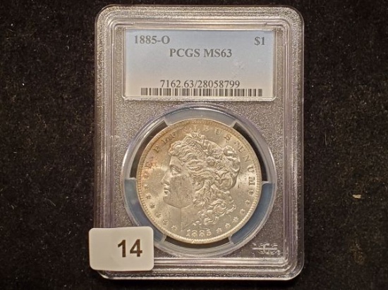 PCGS 1885-O Morgan Dollar in MS-63