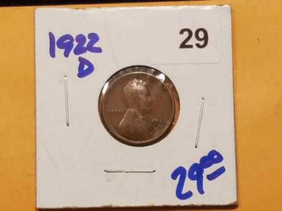 Semi-Key date 1922-D Wheat cent