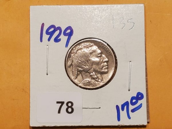 Full Horn 1929 Buffalo Nickel